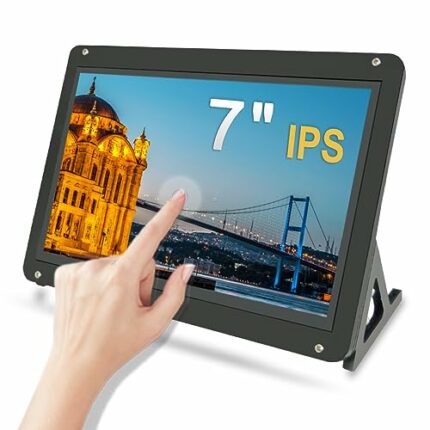 New! 7inch IPS 1024X600 Touch Display Monitor with Case, USB Powered HDMI Portable Screen Capacitive Pi Touchscreen, Brightness Adjustable, for R