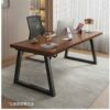 DLOETT Solid Wood Computer Desk Desktop Office Desk Home Writing Desk Lamp Double (Color : D, Size : 180CM)