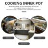 2L Stainless Steel Inner Pot, Rice Cooker Inner Pot, 4 Cup Non- Stick Rice Cooking Container, Replacement Insert Liner