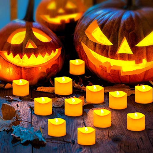 Oria LED Candles Tea Lights, Flickering Flameless Candles, Realistic Battery Operated Fake Candle with Warm White Bulb light for Christmas Decora
