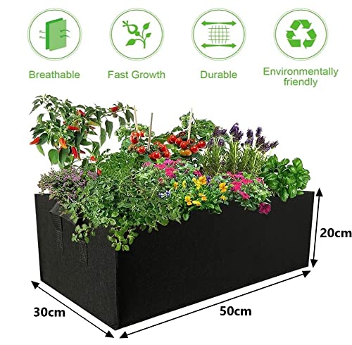 LATERN 4Pcs 8 Gallons Plant Growing Bags, Rectangular Nonwoven Fabric Breathable Grow Bags Heavy Duty Thickened Root Aeration Garden Pots Contain