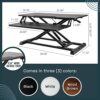 TechOrbits Standing Desk Converter - 32 Inch Adjustable Sit to Stand Up Desk Workstation, Particle Board, Dual Monitor Desk Riser with Keyboard T