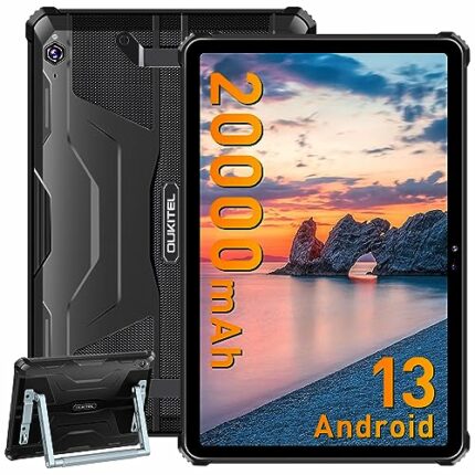 OUKITEL RT6 Rugged Tablet 10.1 Inch, Tablet Android 13, 20000mAh Battery(33W), 14GB+256GB/1TB, 16MP+16MP Camera, Octa-Core, Dual 4G LTE SIM+5G Wi
