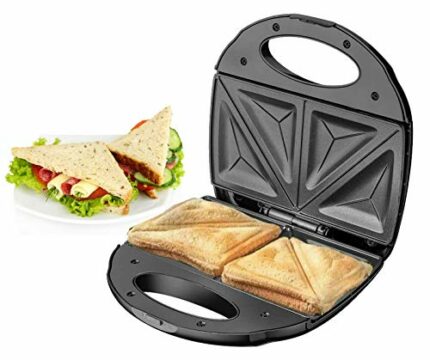 Belaco Sandwich Maker 2 Slice Sandwich Toaster Machine Non-Stick Easy Clean 750W Triangle Cooking, Non-Stick Coating Plate