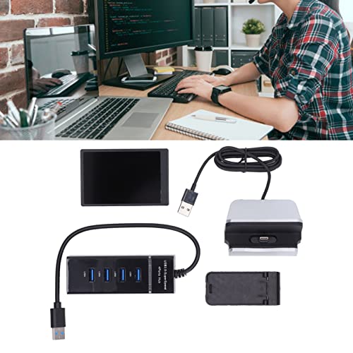 Pilipane Mini Display,Mini Monitor, Mini Screen, Computer Monitor Screen 3.5 Inch USB Black, Stepless Brightness Adjustment, PC Sensor Field Disp