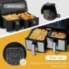 4Pcs Air Fryer Silicone Liners for Ninja Dual Air Fryer, Non-Stick Air Fryer Basket Accessories for Ninja DZ201/ DZ401 8-10 QT, Reusable Silicone