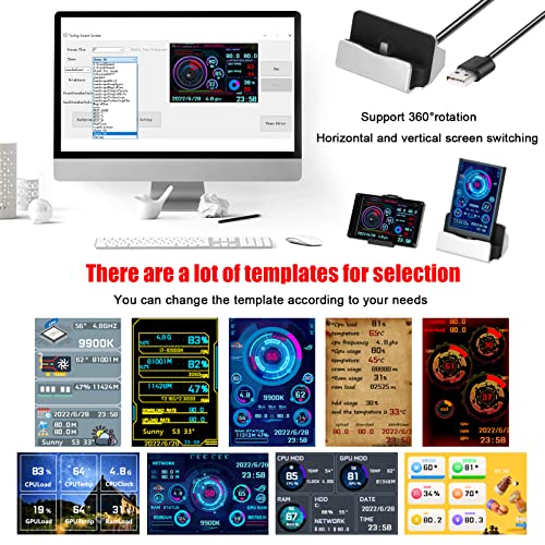 mingqian 3.5 Inch IPS LCD Monitor Display Computers Monitor CPU GPU Monitoring Sub-Screen Support Wins Linux System