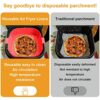7.9Inch Air Fryer Silicone Pot Square Liners, Air Fryer Silicone Basket Baking Tray Reusable for COSORI, Ninja, Tower, Instant, Heat Easy Cleanin