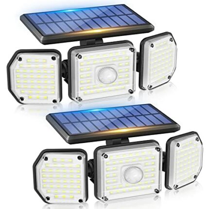 Outdoor Wall Lights Motion Sensor - Solar Powered Security Light 122 LED Floodlight with Sensor 360° Angle Solar Lights IP65 Waterproof Flood Lig
