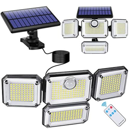333 LED Outdoor Solar Lights Motion Sensor Powerful Led Lamp Spotlight Sunlight Energy Waterproof for Exterior Garden Wall Decor
