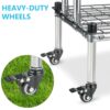 Garden Tool Organizer, Garage Tool Rack Storage and Organizer with Wheels for Garden, Shed, Garage - Stainless Steel (medium)
