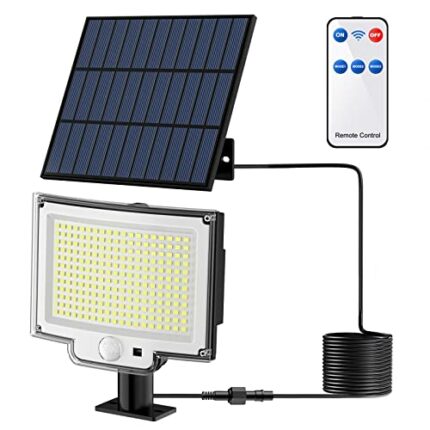 Topabol Solar Lights Outdoor Garden [228LED/3Modes],Split Solar Security Lights Outdoor Motion Sensor with 16.5ft Cable,Curved Shape Waterproof O