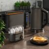 arendo - Electric Egg Boiler, Automatic Cooker with Warming Function for 1 to 3 Perfect Soft,medium and Hard Eggs, Indication Light, Water Measur