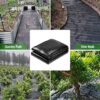 wohohoho 6.6ft x 16ft Weed Control Membrane, 2m x 5m Garden Weed Membrane Heavy Duty Landscape Weed Control Fabric, 3.2oz Weed Suppressant Membra