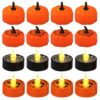 12PCS Halloween Pumpkin Tealights Candles LED Tea Light Flame Lamp Fireless Candles Lamp Pumpkin Spider Web Halloween Lights for Halloween Christ