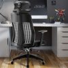 ZXNRTU Relax Comfortably Safe Ergonomic Office Chair, Mesh Computer Desk Chair with Adjustable Lumbar Support, Armrest, Headrest - High Back Exec