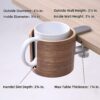 urbanplus Desk Cup Holder, Anti-Spill Wood Cup Holder for Desk with Aluminium Mount, for Home, Office, Work from Home, Gaming