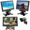 TOPRUI CCTV Monitor 7 Inch Small HDMI Monitor with VGA AV Port Raspberry pi 3 Display Screen Monitor, Tiny LCD Monitor- IPS 1024x600 -Build in Sp