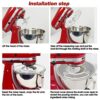 Bowl Covers for KitchenAid 4.5-5 Qt Tilt-Head Stand Mixer, Mixer Splash Guard with Extra Pouring Window for KitchenAid Mixer, Dishwasher Safe Bow