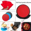 3PCS Air Fryer Liner Reusable Silicone Air Fryer Mats 8 inch Heat Resistant Round Non-Stick Air Fryer Liners Fryer Steamer Mats for Baking Parchm