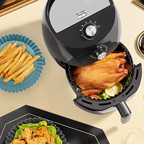 Silicone Air Fryer Liners, 3 Pack Reusable Air Fryer Liners, Air Fryer Accessories, Kitchen Accessories Replacement for Disposable Parchment Pape
