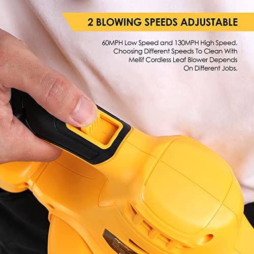 Mellif Cordless Leaf Blower for DEWALT 18V Battery Handheld Electric Jobsite Air Blower 100CFM 110MPH Powerful for Lawn Care | Snow Blow | Yard C