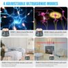 4 Working Modes Mice Repellent Plug in with Flashing Light, 200 M² Wide Frequency Range Pest Repeller Outdoor Indoor for Rodent Mice Rat Spider C
