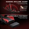 Mainwin Gaming, Computer footrest,Ergonomic Office, Racing Chair with headrest and Lumbar, Red&Black, can Support 150kg