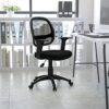 Flash Furniture Black Mid-Back Task Chair, Fabric, Product in Inches (L x W x H): 24.0 x 21.0 x 39.0