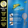 Zap It! Electric Fly Swatter - Rechargeable Zapper, Killer Racket, Mosquito And Wasp Bug Zapper 4,000 Volt, Usb Charging, Lightweight Handy (Mini