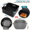 YINGRACE 8 inch Silicone Air Fryer Liners, 2023 Upgraded 9CM High Air Fryer Accessories Compatible for Cosori 5.5L, Philips XL 6.2L Square Air Fr