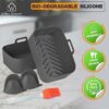 Watson Homeware Air Fryer Silicone Liner Set - 5 pcs - Compatible with Ninja AF300/400 Dual - Silicone Mittens - Oil Brush - Reusable, Dishwasher