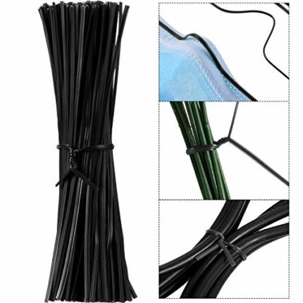 WILLBOND 200 Pieces 4.72 In Wire Twist Flexible Plant Ties, Nose Clips Nose Bridge Bracket DIY Wire, Garden Plant Twist Tie Plastic Garden Plant