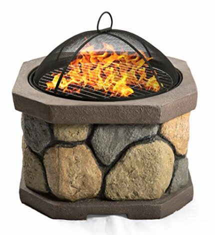 Centurion Supports Fireology BOGOTA Bold Garden & Patio Heater Fire Pit Brazier and Barbecue with Eco-Stone Finish