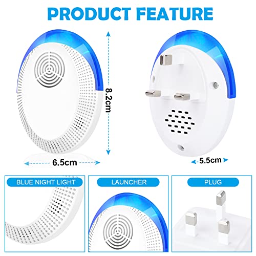 Indoor Ultrasonic Repellent Indoor Pest Controller, , 4Pack Mouse Mosquito Cockroach Insect Repellent, Suitable for Room Indoor Outdoor Warehouse