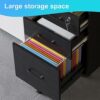 3 Drawer Wood Mobile File Cabinet with 1 Lock, Under Desk File Cabinet with 5 Wheels, Rolling Filing Cabinet for Home Office, Filing Cabinet Orga