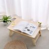 N/A Pine Wood Folding Laptop Desk Portable Lap Table For Study And Reading Home Lazy Bed Desk Home Furniture