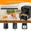 3-Layer Square Air Fryer Rack Including 4 Heighten Feet and Clip,Square Air Fryer Accessories,Compatible with Ninja Speedi COSORI 5.5L Instant Vo