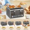 SEEDEEM 4 Slice Toaster, Stainless Steel Bread Toaster with LCD Display, 7 Shade Settings, Extra Wide Slots with Cancel/Bagel/Defrost/Reheat Func