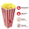 SUL Plastic Red & White Striped Classic Popcorn Holder for Movie Night Candy Container, Sweets Food Snacks Holders, Birthday Sleepover Party Trea