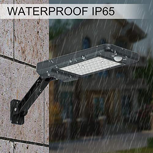 GEYUEYA Home LED IP65 Waterproof Solar Wireless Wall Lights with Motion Sensor and 120° Wide-Angle Detection for Garden, Patio, Yard, Deck, Garag