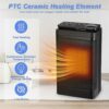 Augot Remote Control Space Heater, 60° Oscillating Heater PTC Ceramic Electric Heater for Home with Thermostat, 2/4/6/8/1012H Timer, Overheating