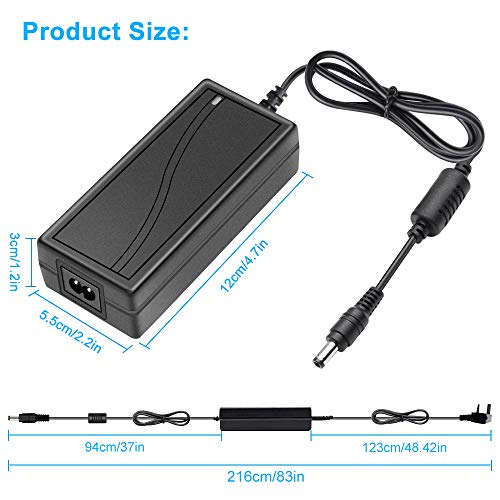 inShareplus 12V 5A 60W LED Power Supply, 100-240V AC to 12V 5Amp DC Power Adapter, Low Voltage Transformer for LED Strip Light