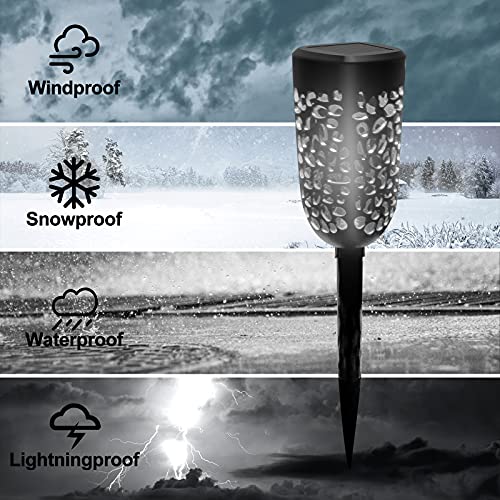 LiyuanQ Solar Garden Lights, Solar Torch Lights Outdoor 6 Pack Flame Effect Lanterns Waterproof Lights Decoration for Garden, Patio, Party, Weddi