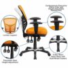 Flash Furniture Office Chair, Metal, Orange, 68.58 x 64.77 x 112.4 cm