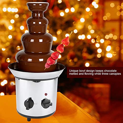 Chocolate Fountains,4 Tiers Electric Chocolate Fountain Mini Stainless Steel Fondue Waterfall Melting Machine for Cooking Commercial Household We
