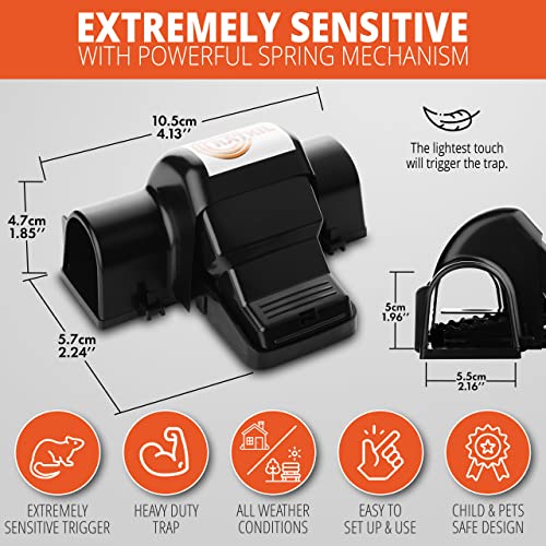 Ratkil Ultra Powerful Rat Trap - Large, Heavy Duty Trap That Kills Instantly | Professional Quality Rat Killer & Mouse Trap for Indoors & Outdoor