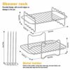 Ainiv 2 PCS Air Fryer Racks Compatible with Ninja Dual AF300UK AF400UK, Layered Dehydrator Rack, Skewer Rack with 4 Skewers, 304 Stainless Steel