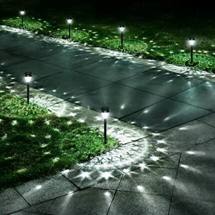 MOXAS Super Bright Solar Lights Outdoor Waterproof 6 Pack - Up to 10 Hrs Dusk to Dawn Solar Powered LED Landscape Lighting Decorative for Walkway