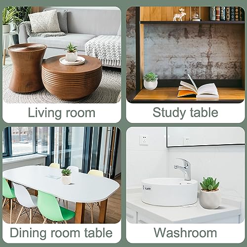 Duscdesp Set of 4 Mini Faux Succulents Plant with Pots,Small Succulent Fake Plants in Ceramic Pots, Artificial Plastic Plants Indoor for Office K